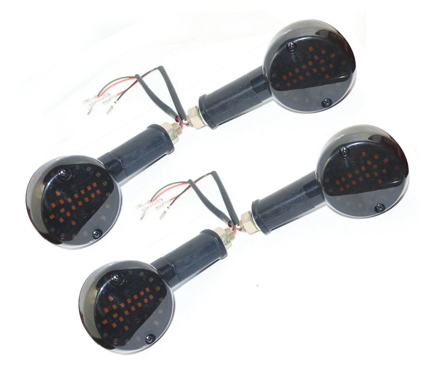 Fits Royal Enfield Full Black LED Indicator Blinker Turn Signal Light 4Pc - StellerGear