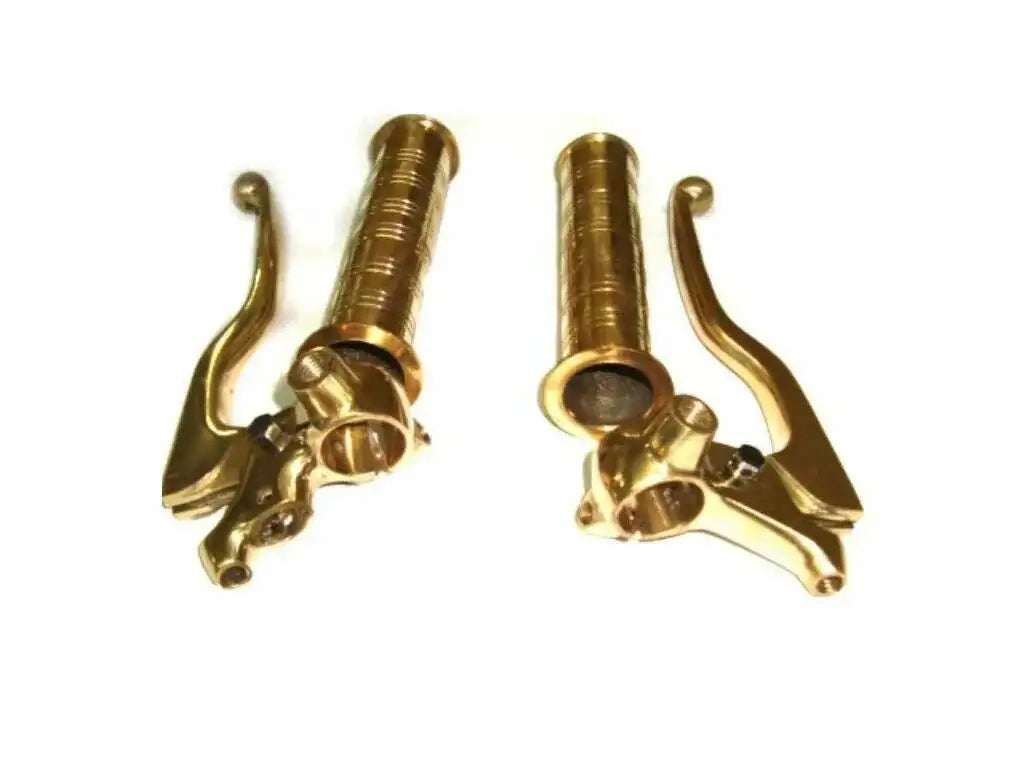 7/8" Heavy Brass Handlebar Grips & Lever Set For Royal BIKES NON DISC - StellerGear