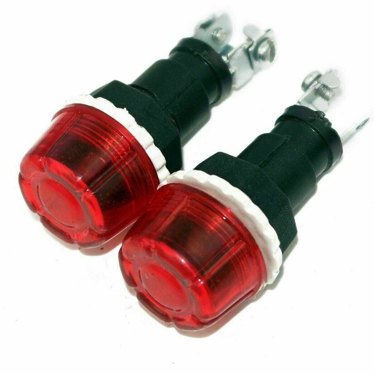 Pair Red Dash Board Warning Light + 12v Bulb For Massey Ford Tractor & Jeeps - StellerGear