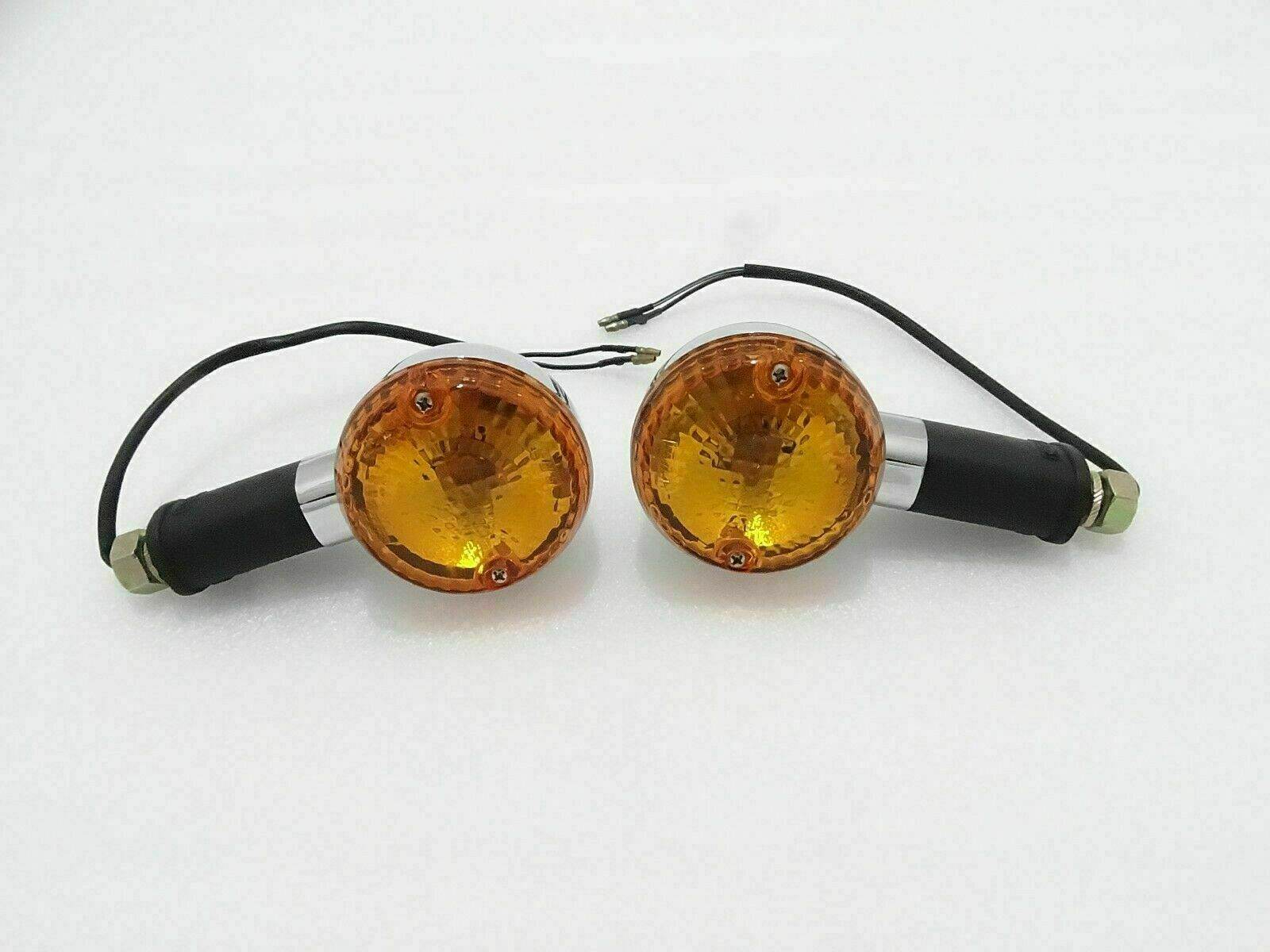 Fits Royal Enfield Indicators Pair Orange Faced - StellerGear