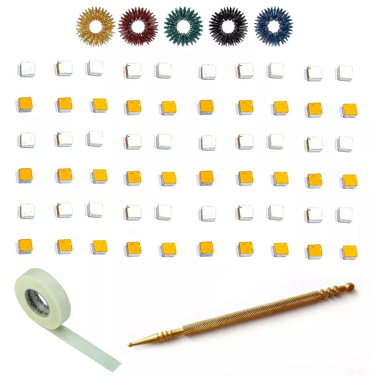 Sujok Therapy Byol Point Magnets - Square (Set of 60) + 5pcs Sujok Rings - StellerGear