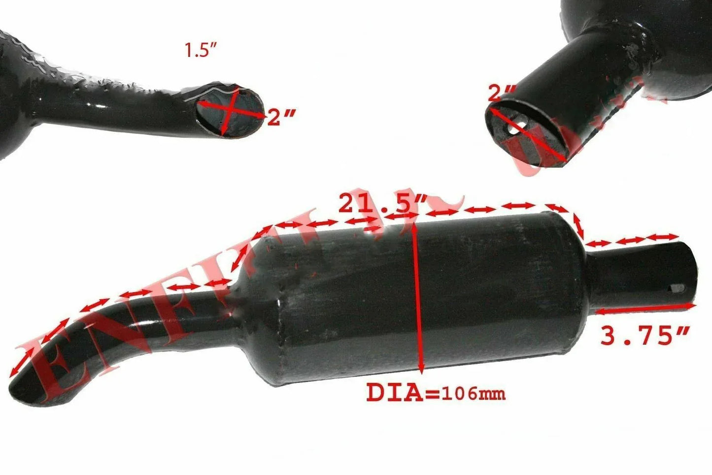 Mini Vertical Exhaust Silencer Black Coated Hmt Zetor 2511 3511 5911 Tractor Ecs - StellerGear