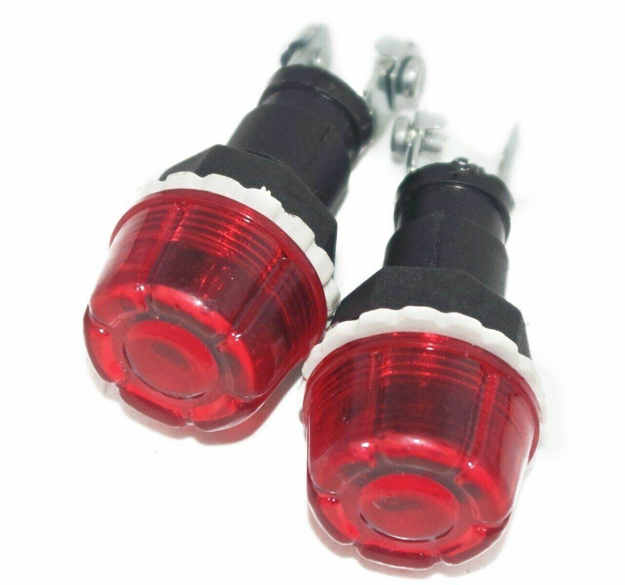 Pair Red Dash Board Warning Light + 12v Bulb For Massey Ford Tractor & Jeeps - StellerGear