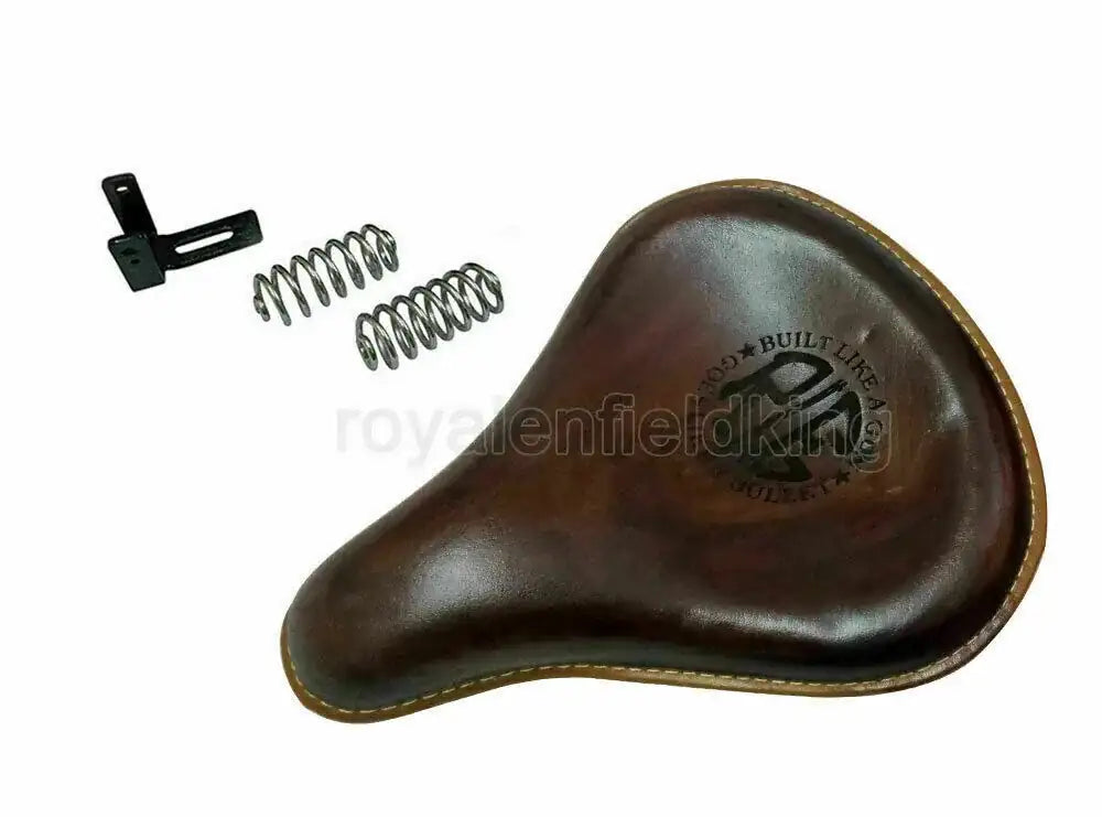 FOR Royal Enfield Standard Bullet 350cc 500cc Leather Front Seat With Spring - StellerGear