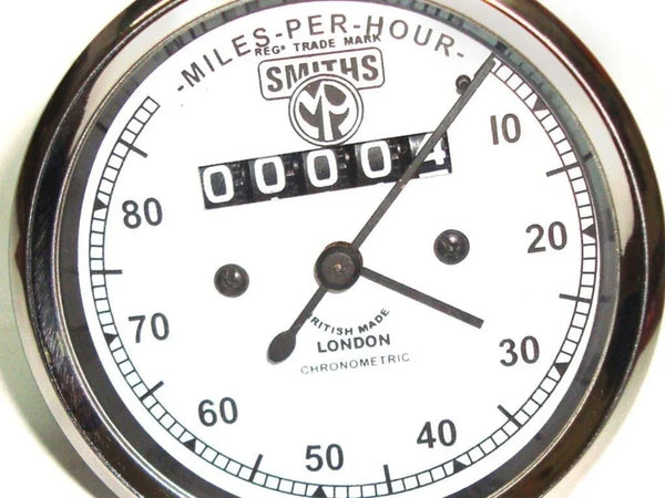 0-80 Mph Matchless White Face Speedometer Smiths Replica - StellerGear