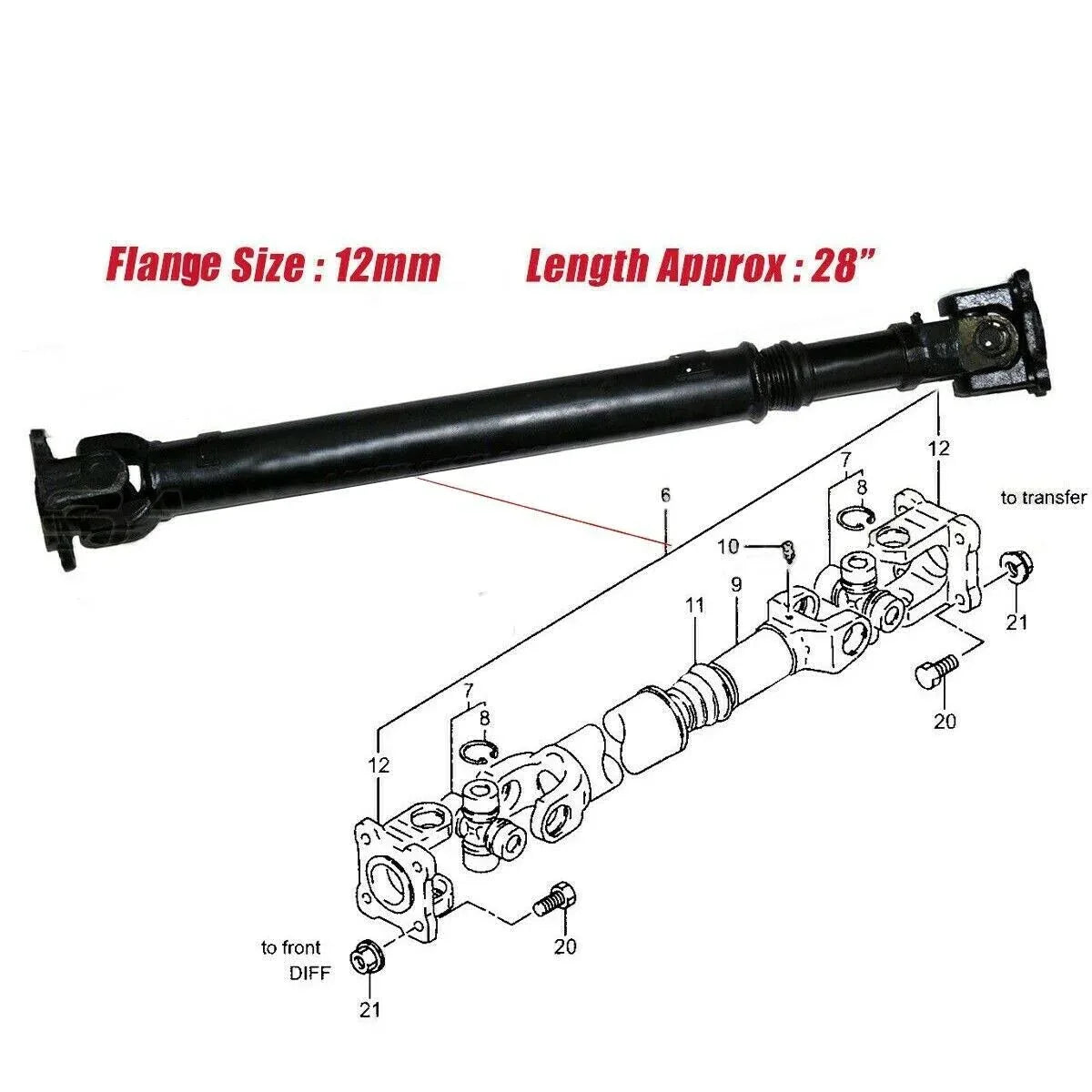 Fit For Suzuki Samurai Jimny Sj410 Gypsy Front Driveshaft Propeller Drive Shaft - StellerGear