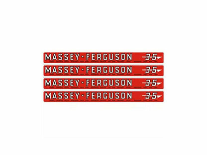 BONNET SIDE DECAL EMBLEM STICKER SET MF 35 New Compatible With Massey Ferguson - StellerGear