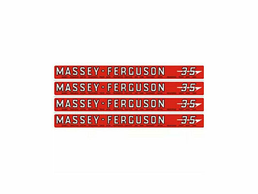 BONNET SIDE DECAL EMBLEM STICKER SET MF 35 New Compatible With Massey Ferguson - StellerGear