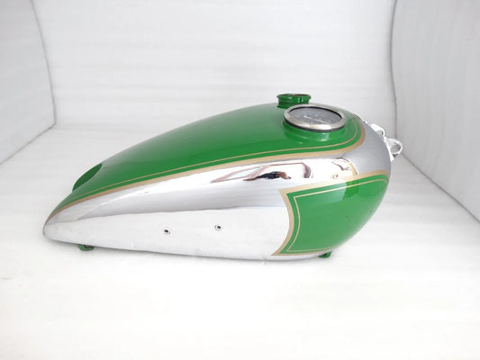 BSA C10 C11 GREEN PAINTED CHROMED PETROL TANK WITH REPLICA SMITH SPEEDO - StellerGear