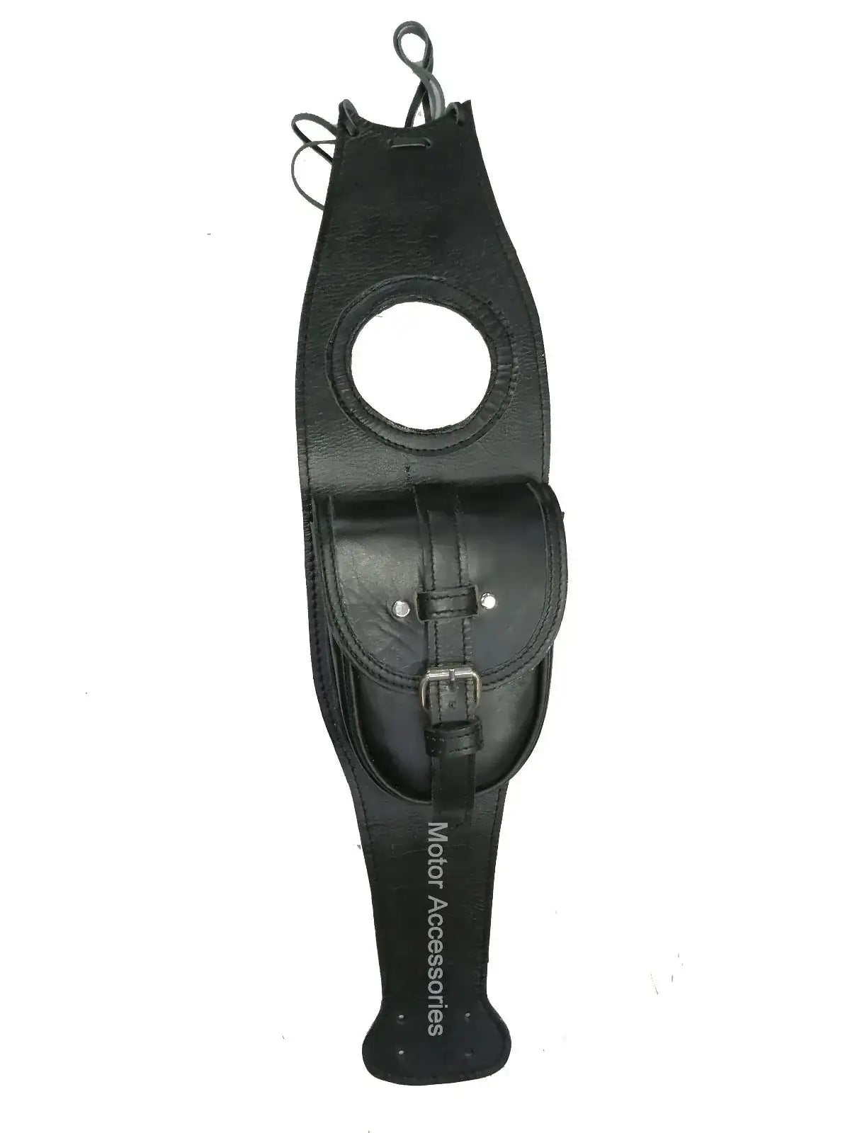 Pure Leather FIT FOR Royal Enfield Interceptor 650cc Tank Belt Panel Black with Pocket - StellerGear