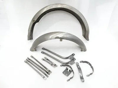 BSA A7 A10 SUPERROCKET GOLDSTAR MUDGUARD SET & STAYS RAW (PRE-DRILLED) - StellerGear