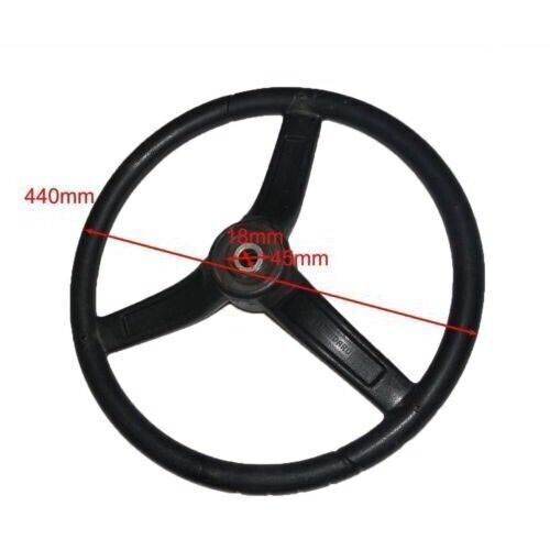 Steering Wheel 3 Spoke Black Rubber Made For Massey Ferguson Tractors - StellerGear