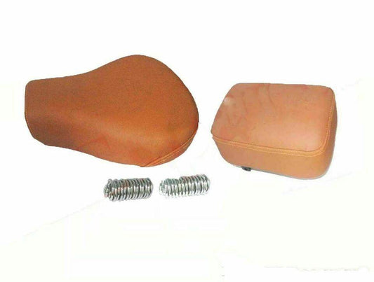 Fits Royal Enfield Tan Classic Type Electra Bullet Fitting Front & Rear Seat - StellerGear