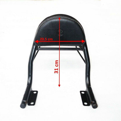 For Royal Enfield Interceptor 650 Rear Luggage Rack & BackRest Cushion Black - StellerGear