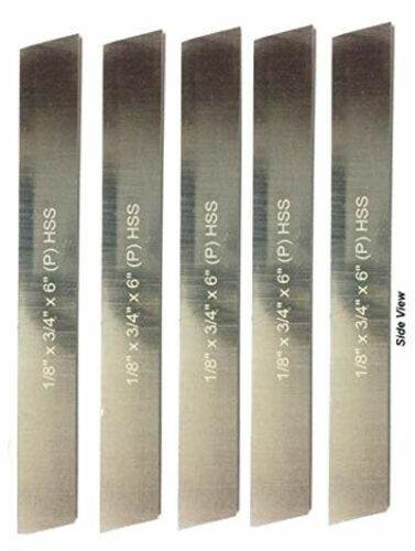 Set of 5 HSS Blades1/8"x 3/4" (Wide) x 6" (Long) Parting Or Cut Off Tool Holder