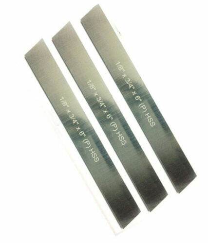 Set of 3 HSS Blades Parting Or Cut Off Bits 1/8"x 3/4" (Wide) x 6" (Long)