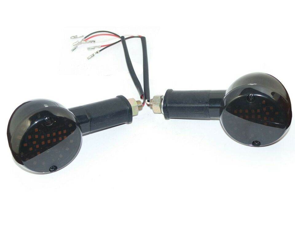 Fits Royal Enfield Full Black LED Indicator Blinker Turn Signal Light 4Pc - StellerGear