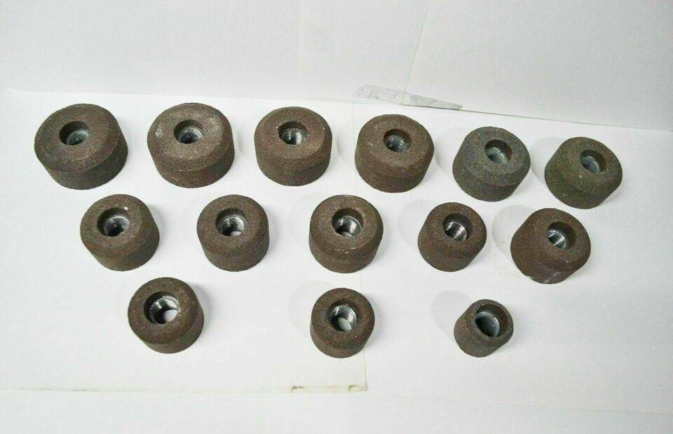 GREY VALVE SEAT GRINDING STONES 20 PCS + STONE HOLDER 0.385" BORE