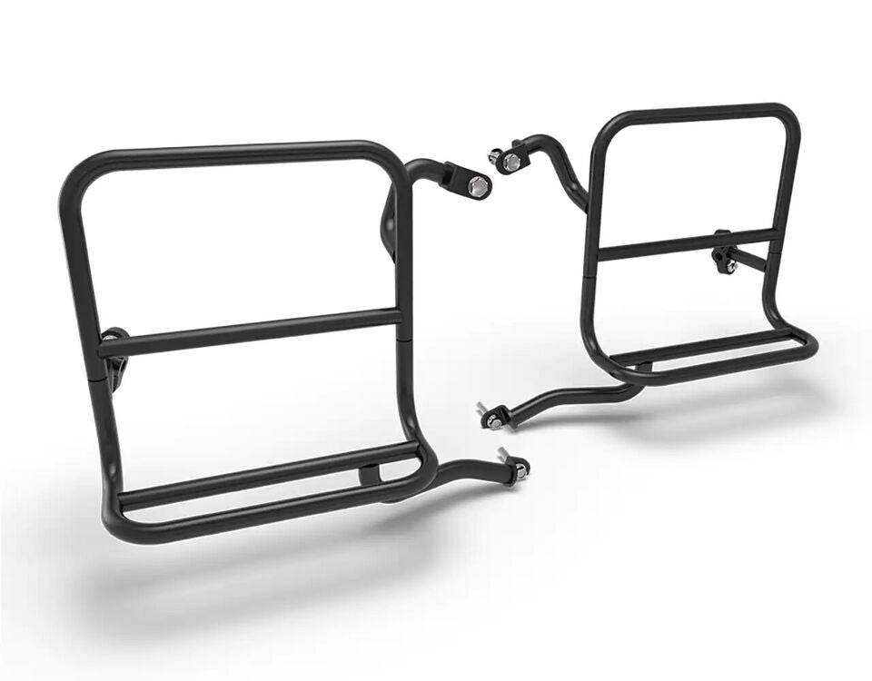 Fits Royal Enfield "Black Military Pannier Rails-Drum" For Classic 350cc & 500cc - StellerGear