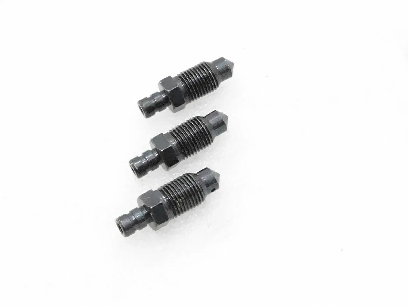 Brake wheel cylinder bleed screw fittings, 3-piece metal set