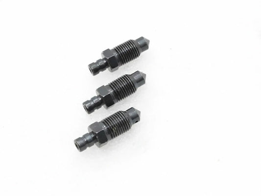 Brake wheel cylinder bleed screw fittings, 3-piece metal set