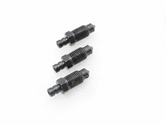 Brake wheel cylinder bleed screw fittings, 3-piece metal set