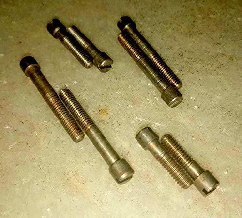 Metal threaded centering shoe screws, set of four with hex heads