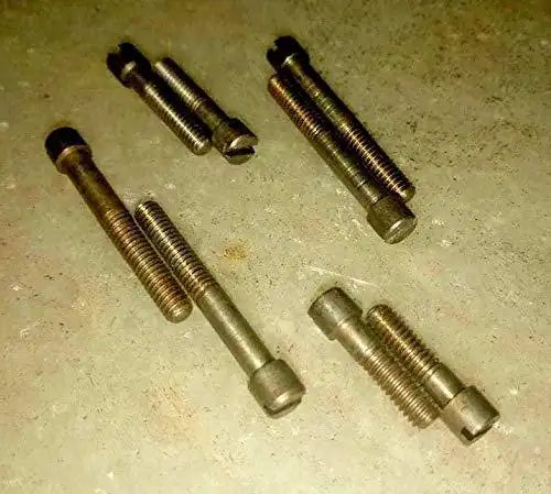 Metal threaded centering shoe screws, set of four with hex heads