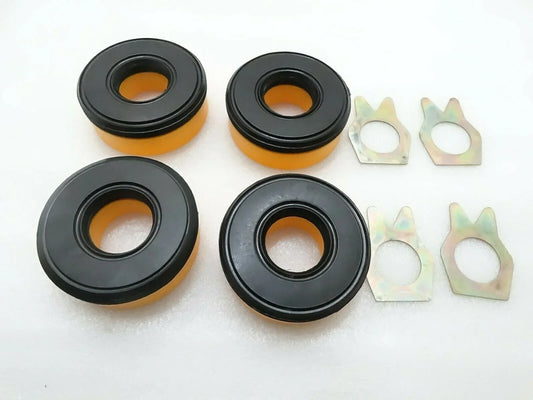 Hydraulic clamp seal kit with black rubber seals and metal clamp washers