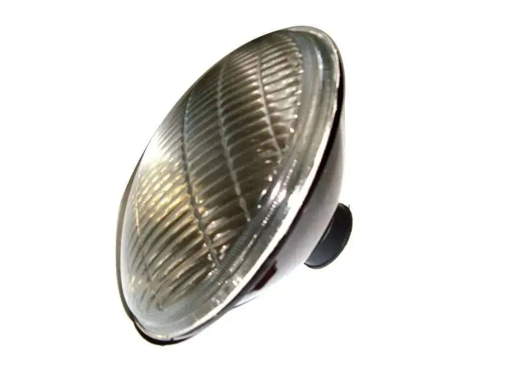 7-inch sealed beam headlight with parking bulb, clear lens and black housing