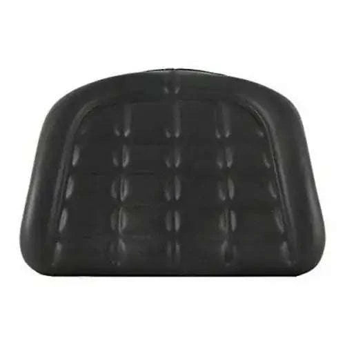 Black contoured tractor seat cushion with textured grid surface