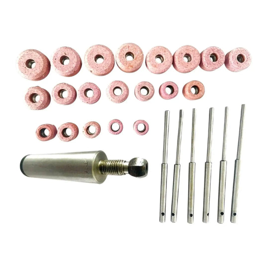 Valve seat grinding stone discs with holder set, pink abrasive wheels and metal post