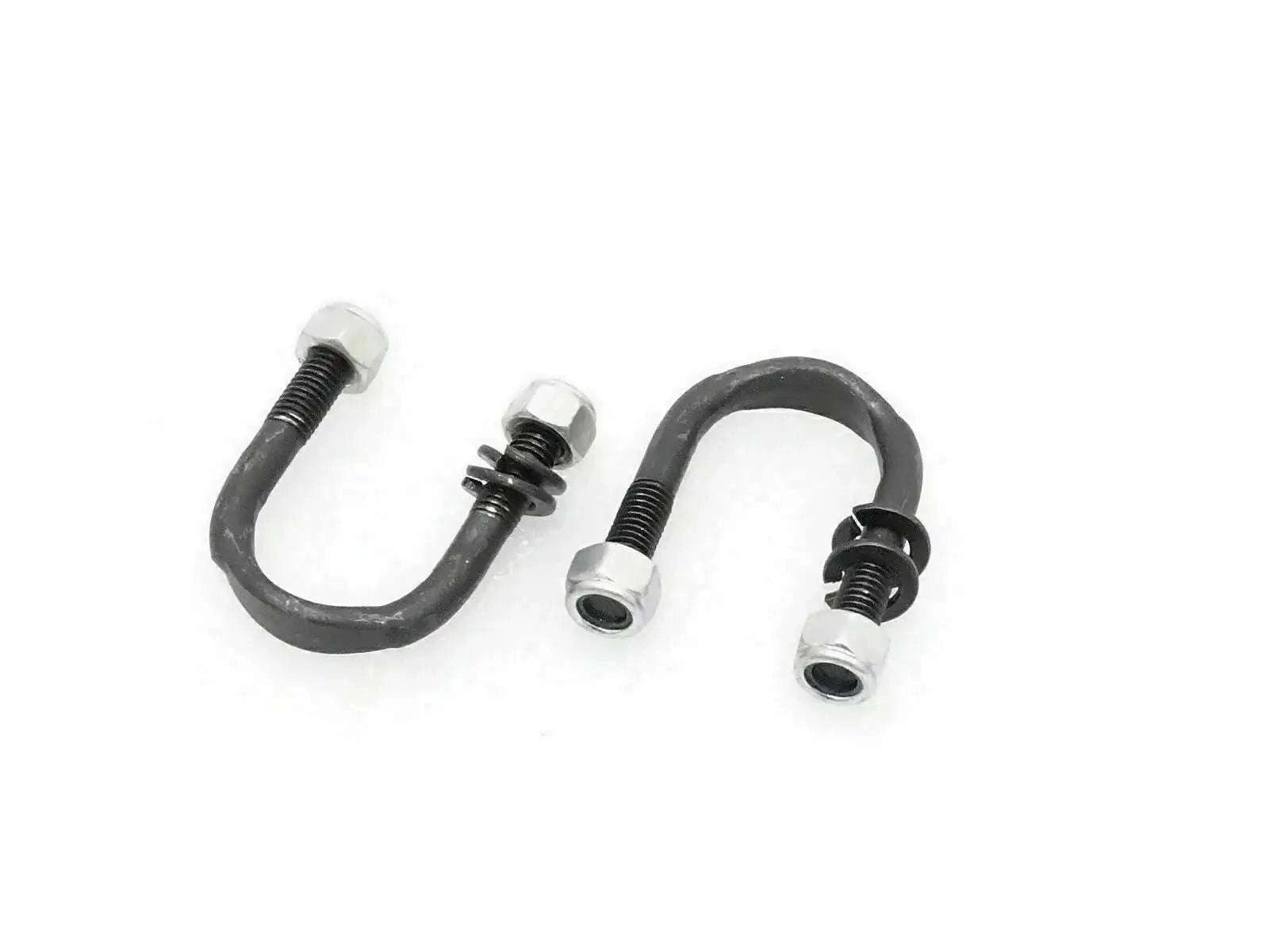 U-bolt pair with threaded ends and two nuts/washer plates