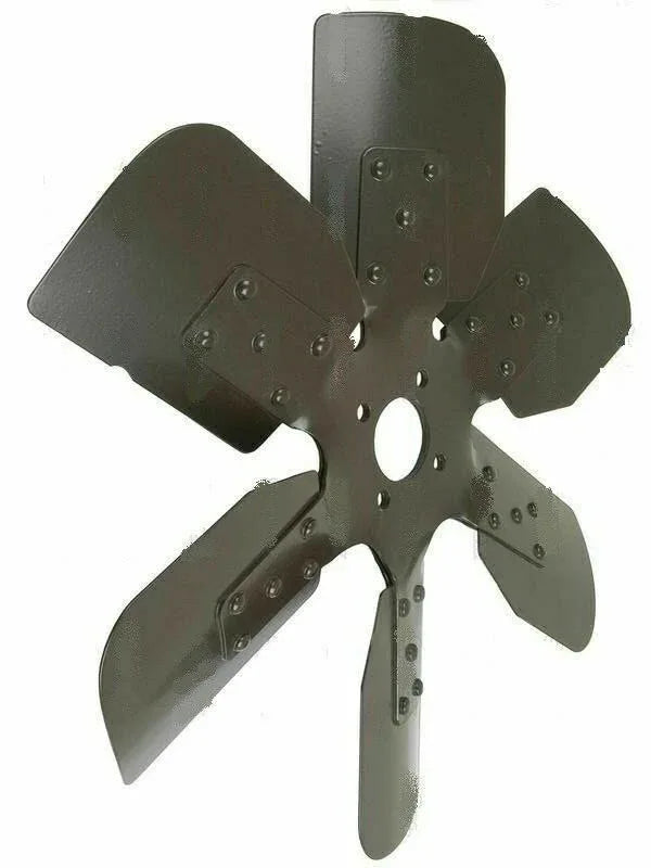 Steel tractor fan blade with six dark blades