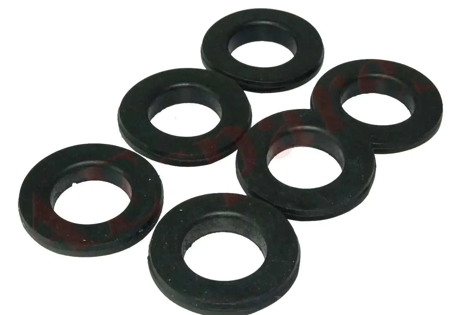 Set of rubber nozzle shield washers, dark rings with center holes (6-piece)