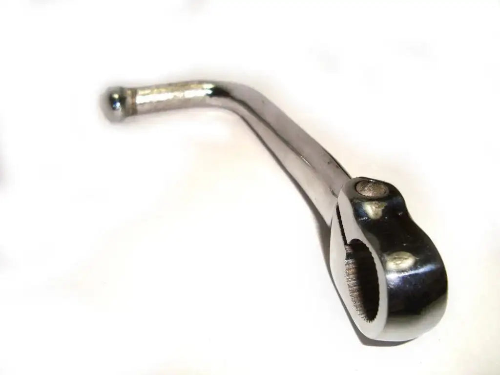 Gear change lever shifter with black housing and polished chrome arm