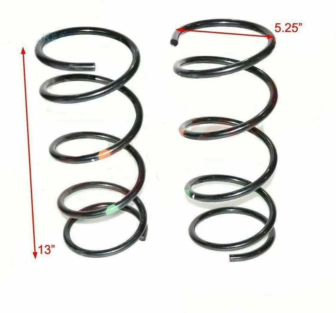 Front shock absorber spring set, coiled dark metal, two-piece pair
