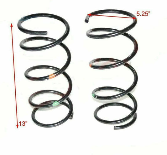 Front shock absorber spring set, coiled dark metal, two-piece pair