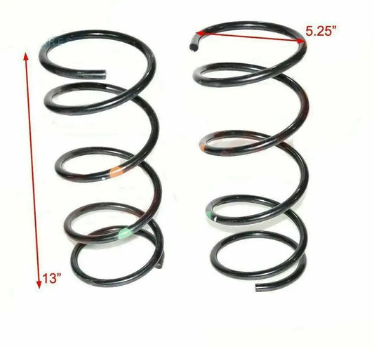 Front shock absorber spring set, coiled dark metal, two-piece pair
