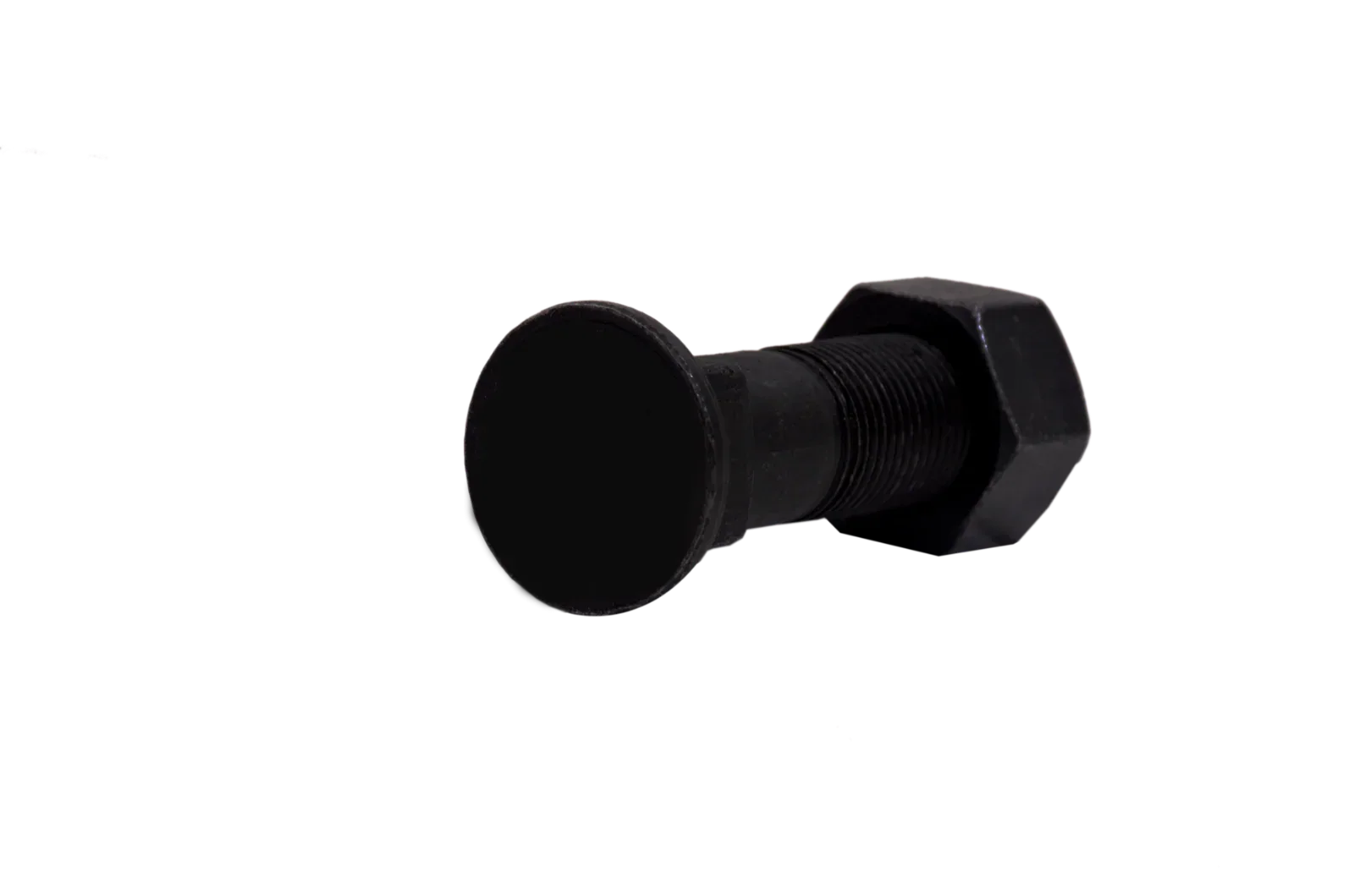 Hex bolt with nut and black threaded shank