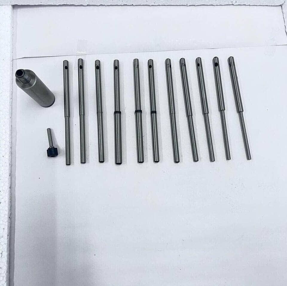 Sioux valve seat grinding pilot set with Sioux holder and drive ball for precise valve seat alignment