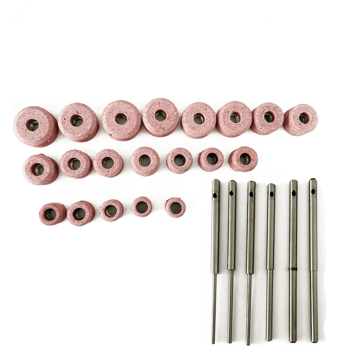 Sioux valve seat grinding stones set with various sizes and included pilots for precision grinding