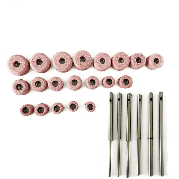 Sioux Valve Seat Grinding Stones Set Of 20 Pcs With 6 Pcs Pilots Top .385" - StellerGear