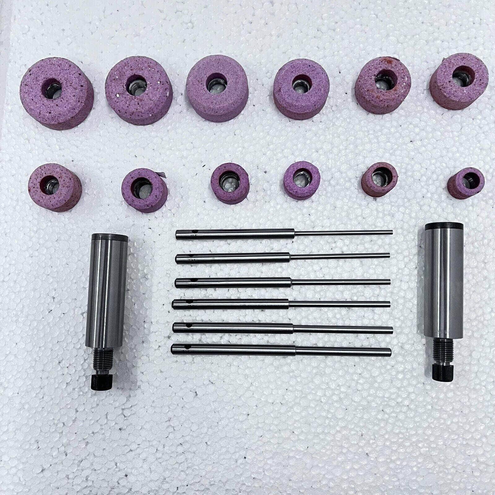 Sioux valve seat grinding wheel set with pilots and stone holders, durable material for automotive maintenance
