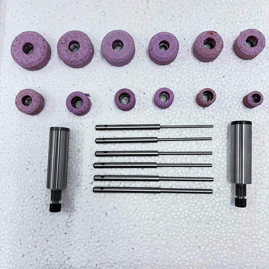 Sioux valve seat grinding wheel set with pilots and stone holders, durable material for automotive maintenance