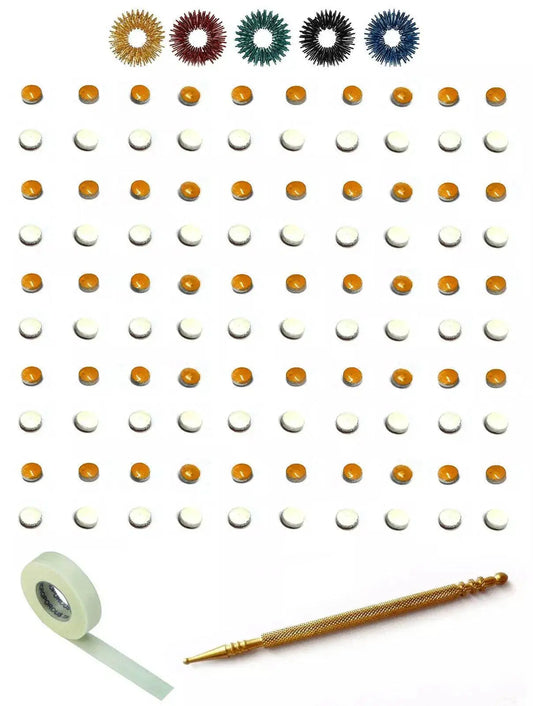 Slim Jimmy acupressure rings and micropore tape for effective pressure point relief