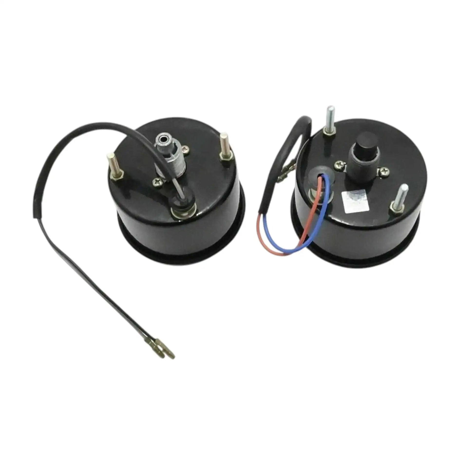 Speedometer gauge pair, rear mounts with terminals and wiring harness connections