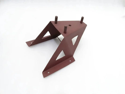 Spare wheel carrier stand bracket, rust-brown metal, ready to paint