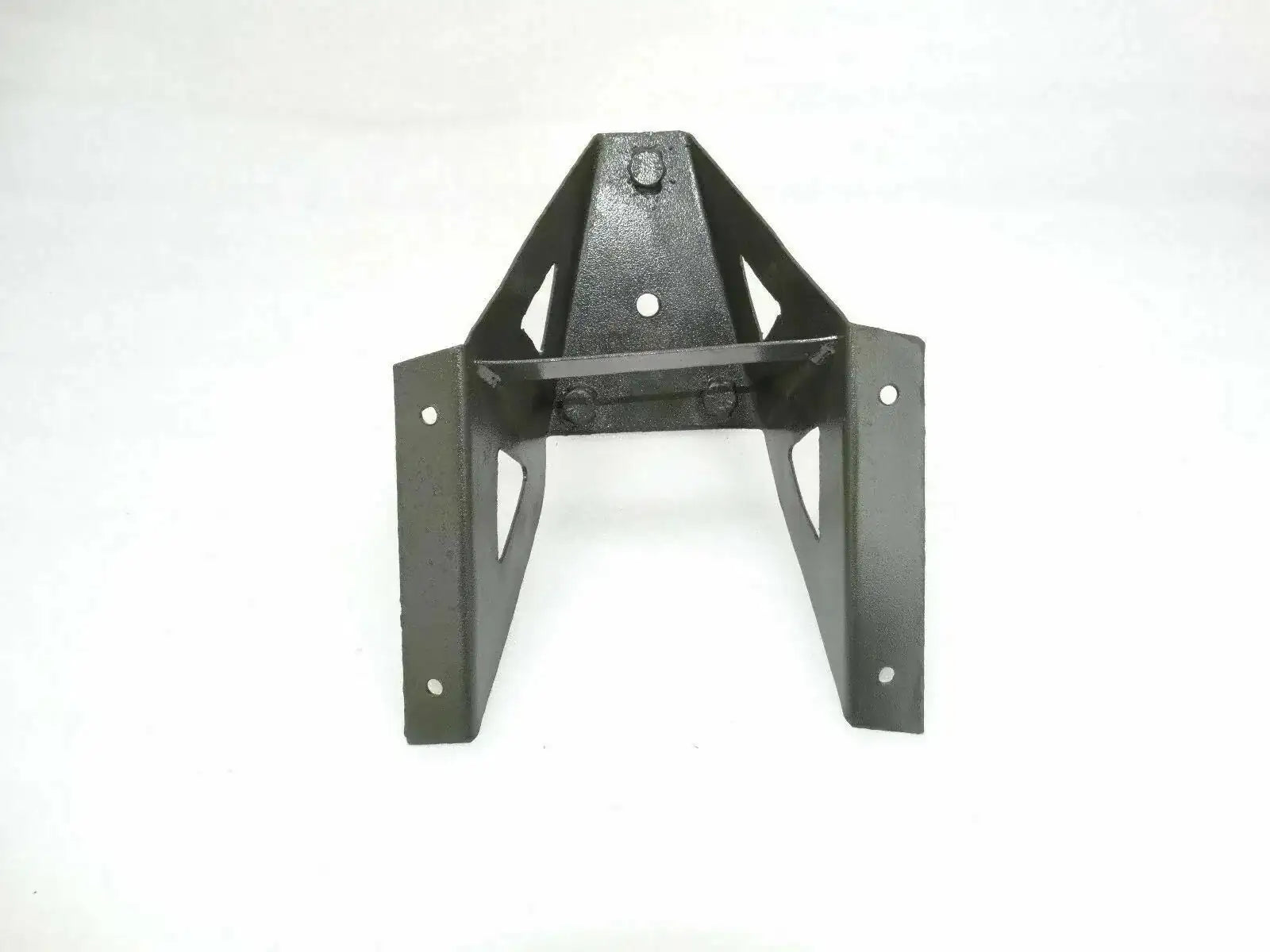 Spare wheel carrier stand with dark metal frame and support legs