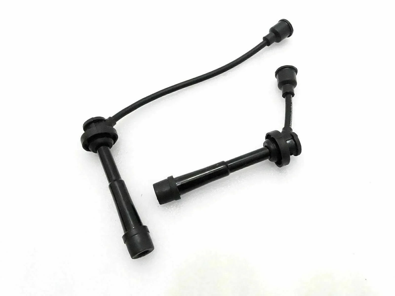 Spark plug lead wire set with black cables and boot terminals